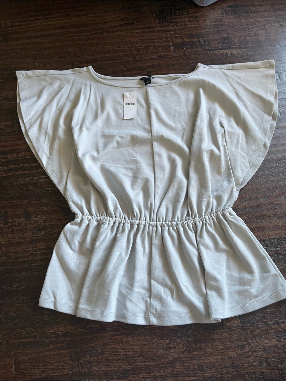 Ann Taylor Flutter-Sleeve Elastic Waist Blouse